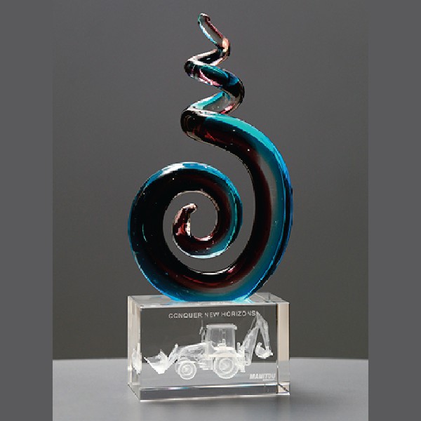 Modern Crystal Trophies with  Black Base Crystal
