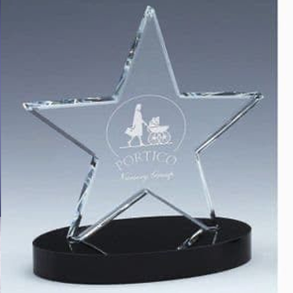 Star Shaped Crystal Awards with crystal Base