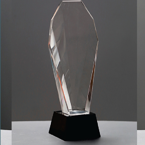 Black Slant Crystal Trophy